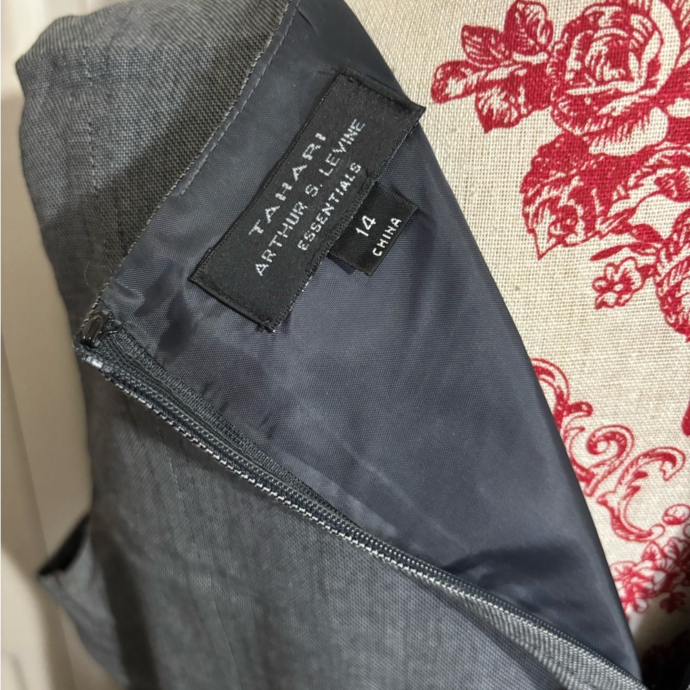 Tahari Arthur S. Levine Gray Midi Dress